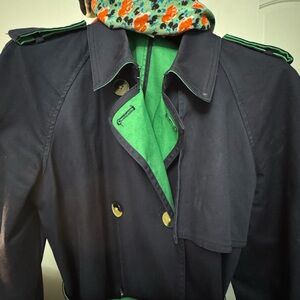 3.1 Phillip Lim Navy and Green Trench Coat